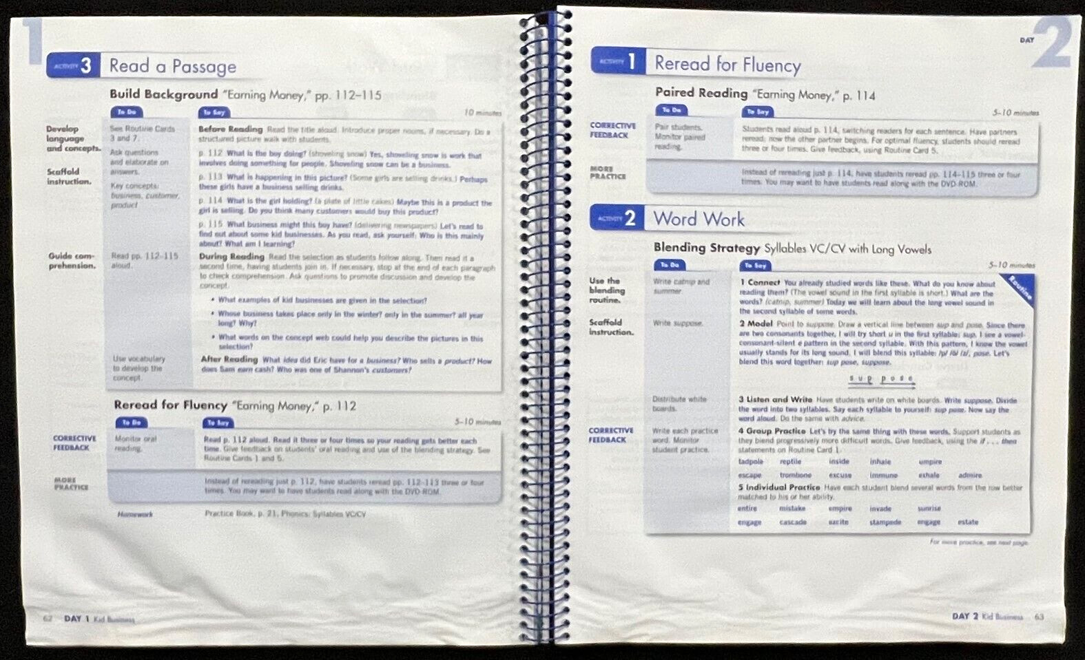 SIDEWALKS ON READING STREET – Level C (Units 1-3) Vol 1 – TEACHER GUIDE (2011)