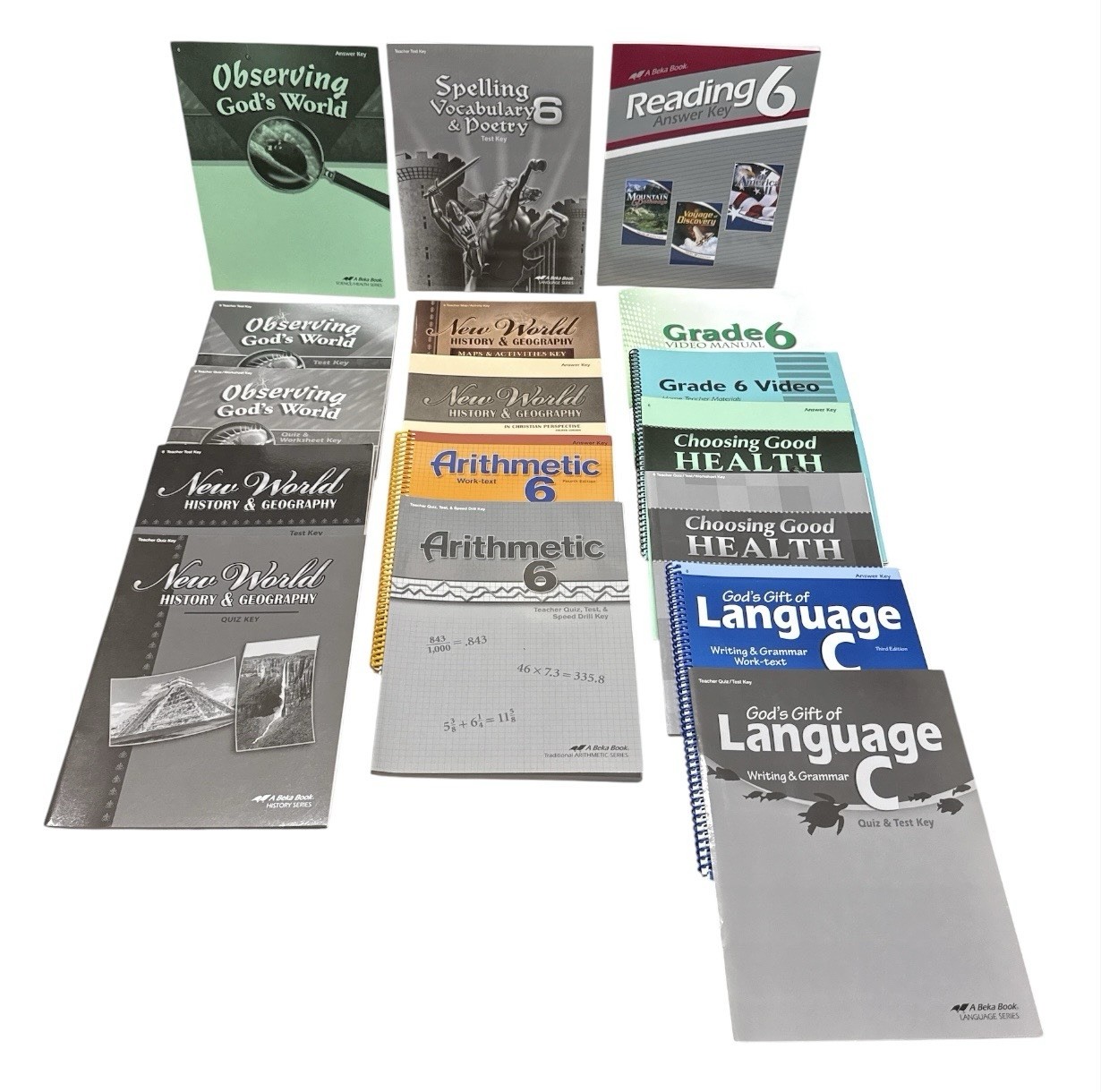 Lot of 17 Abeka 6th Grade Language Math History Health Science Art Teacher Guide
