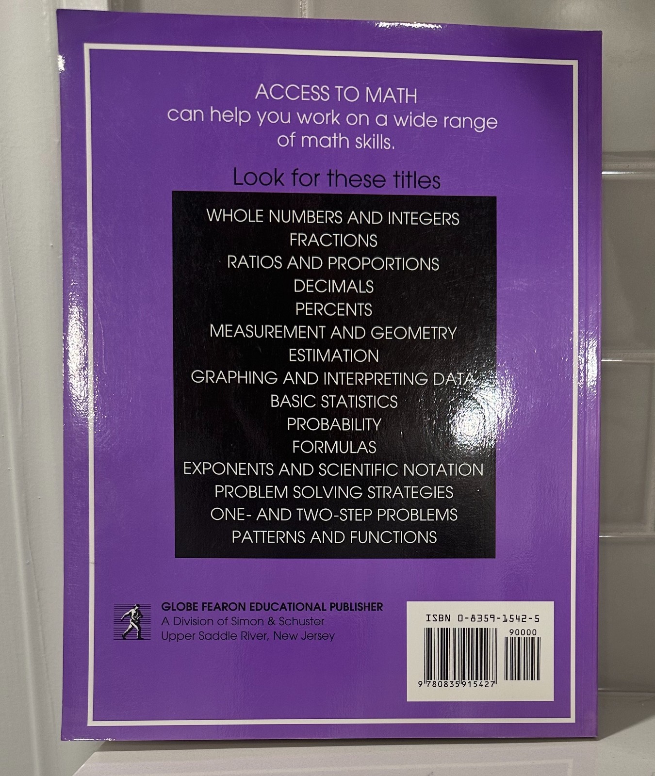 Globe Fearon Access to Math Patterns and Functions Student Workbook 1996 NEW