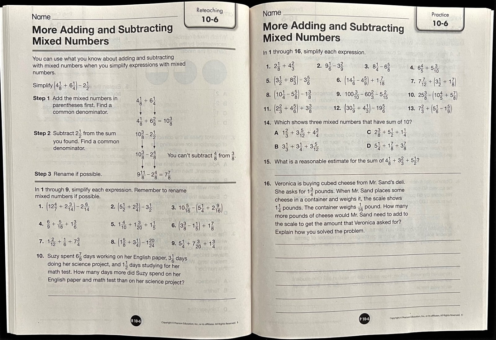5th Grade – TEACHER’S RESOURCE MASTERS (5 book set) (2012, Pearson)