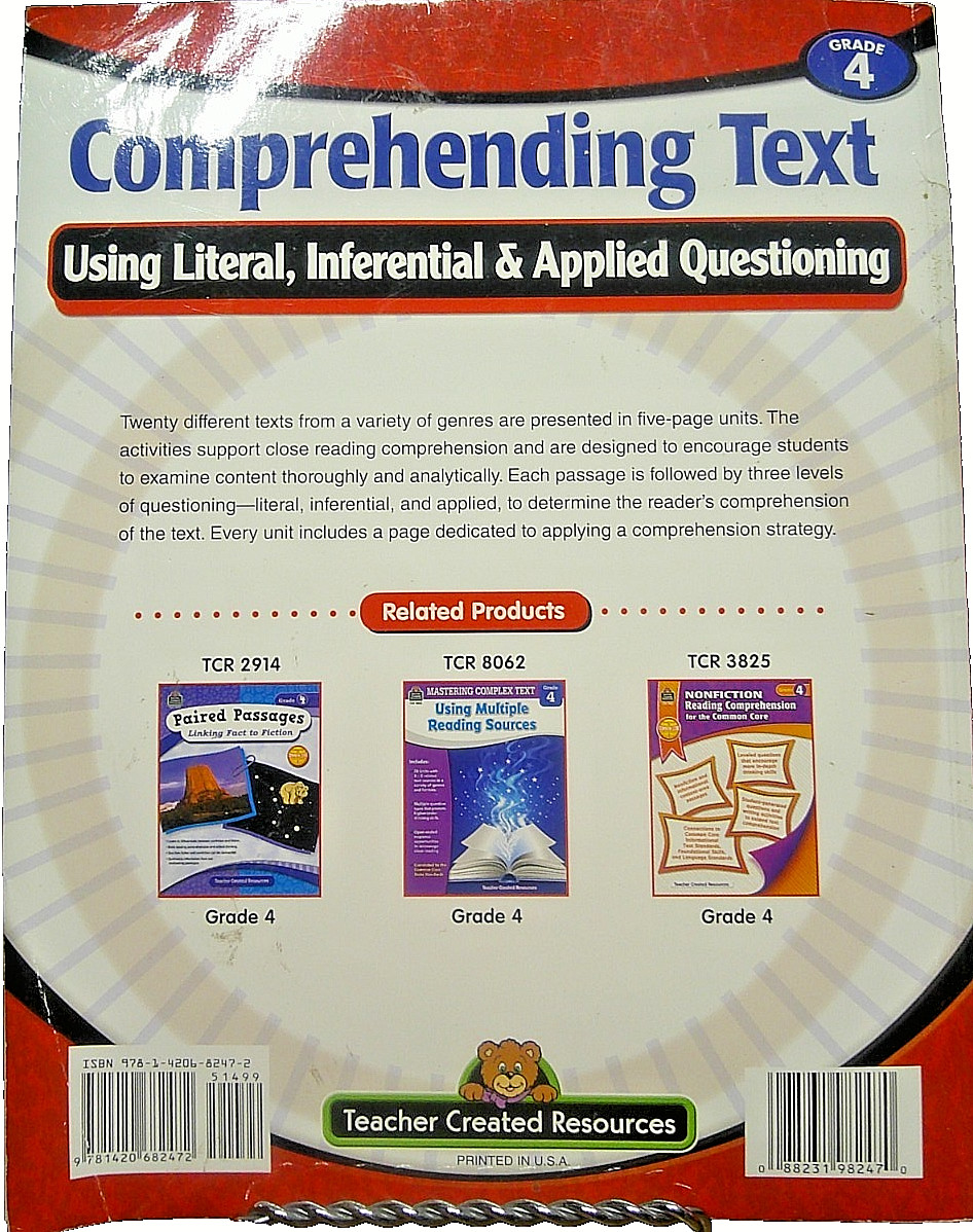 Comprehending Text: Using Literal Inferential Applied Questioning Grade 4 T26