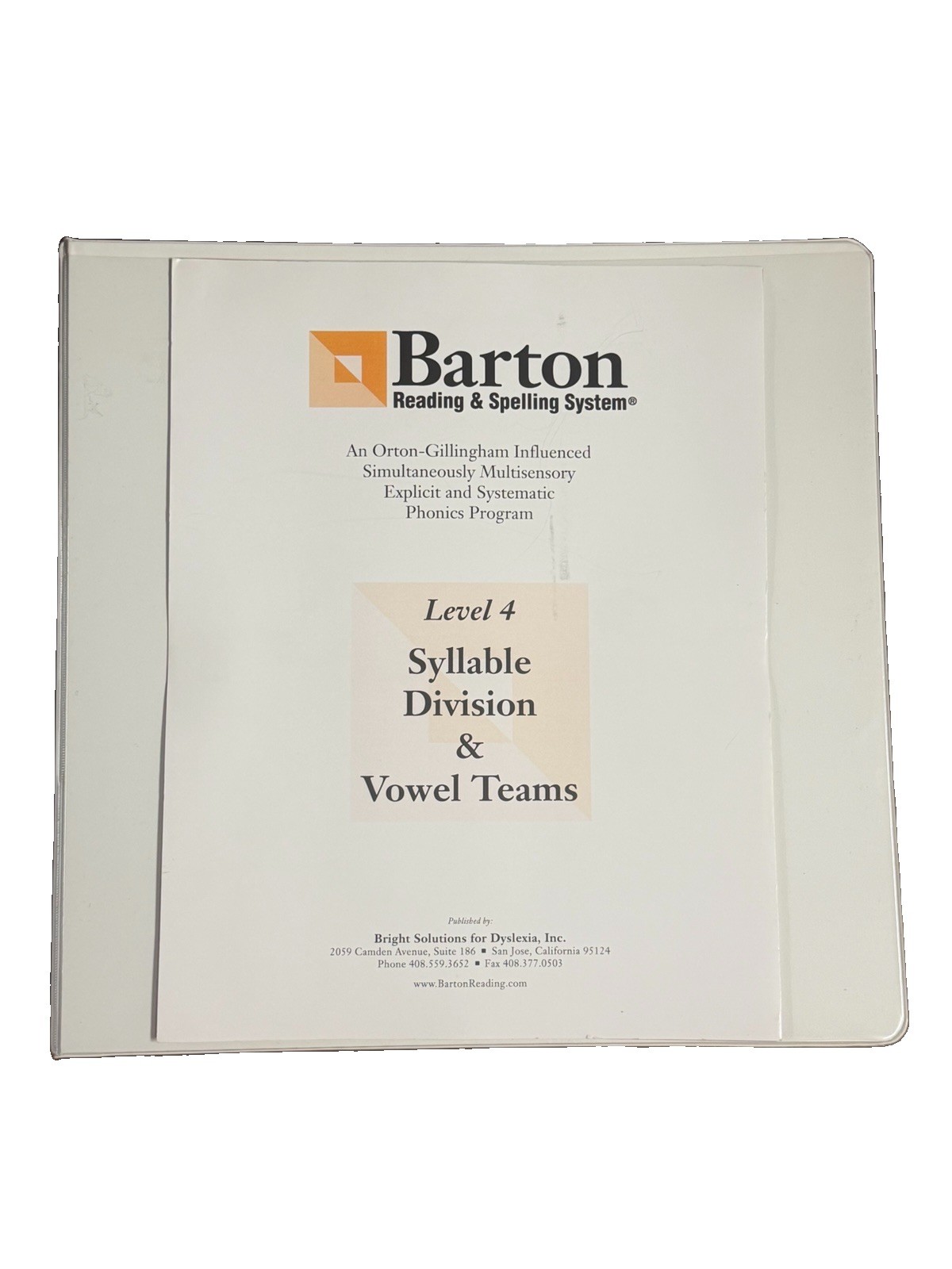 Barton Reading & Spelling System Level 4 Syllable Division & Vowel Teams