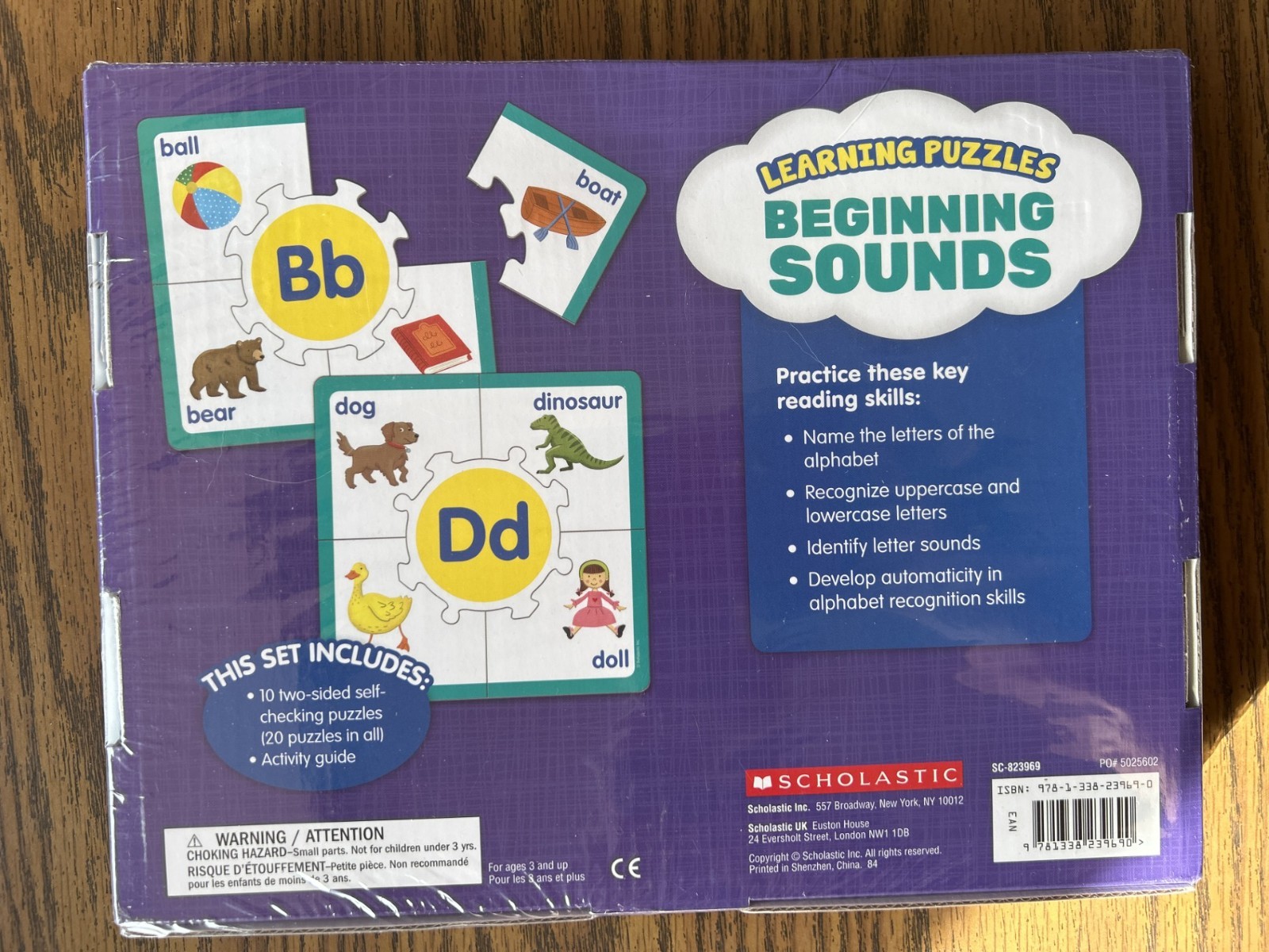 Scholastic Learning Puzzles Beginning Sounds Early Literacy Skills NEW!