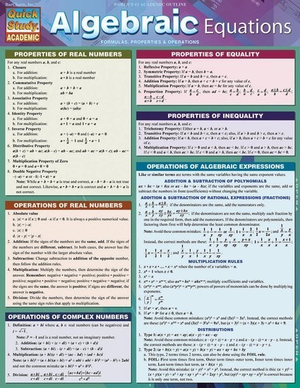 Bar Charts Algebraic Equations Study Guide