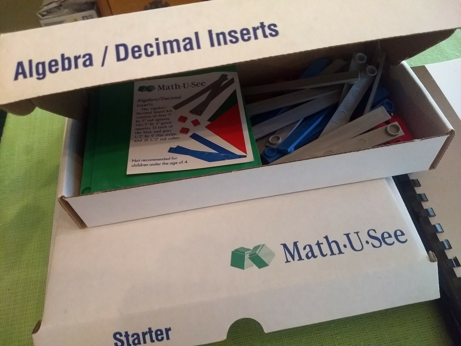 Math U See Algebra 1 Starter, decimal inserts Test DVD Student Booklet Manual
