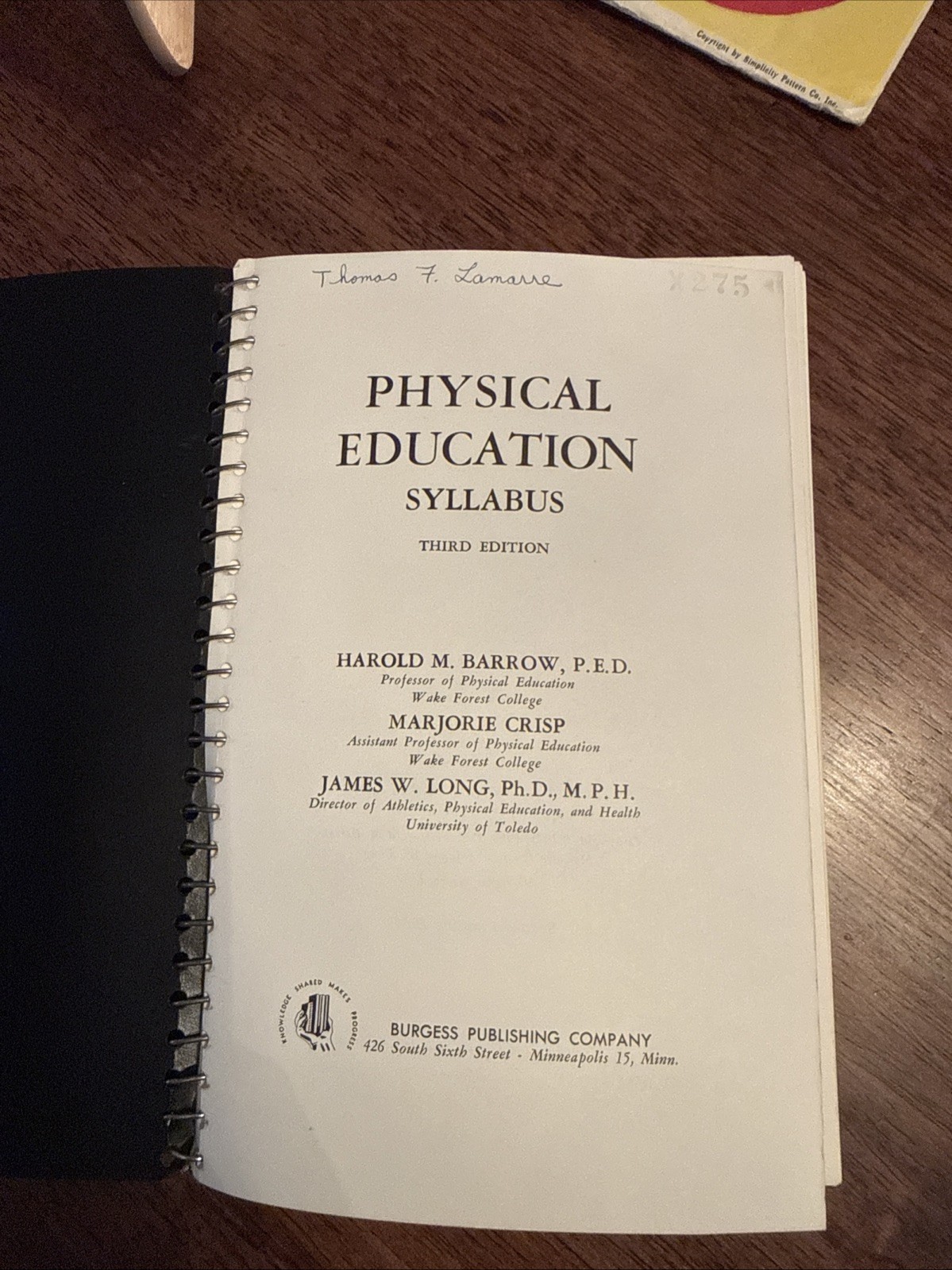 Physical Education Syllabus Third Edition Paperback Harold Barrow , Crisp, Long