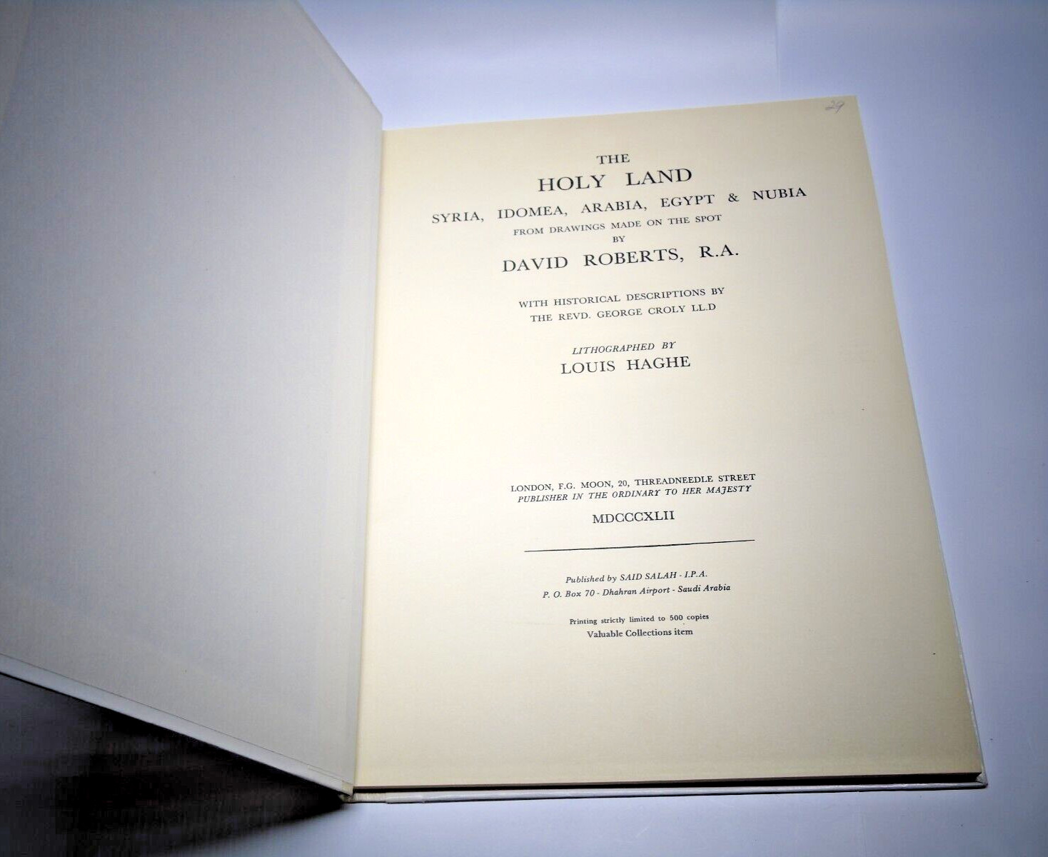 The World Famous Roberts Prints By David Roberts Only 500 Copies Coffee Tab Book