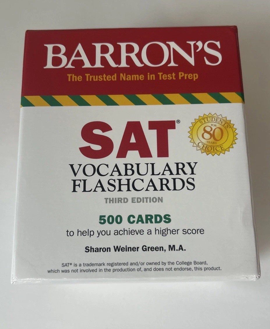 Barton’s SAT Vocabulary Flashcards 500 Cards Test Prep Used, RING NOT INCLUDED