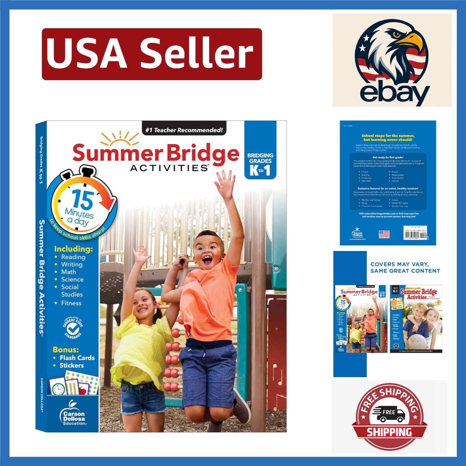 Summer Bridge Activities Kindergarten to 1st Grade Workbooks, K-1 Activity Bo…