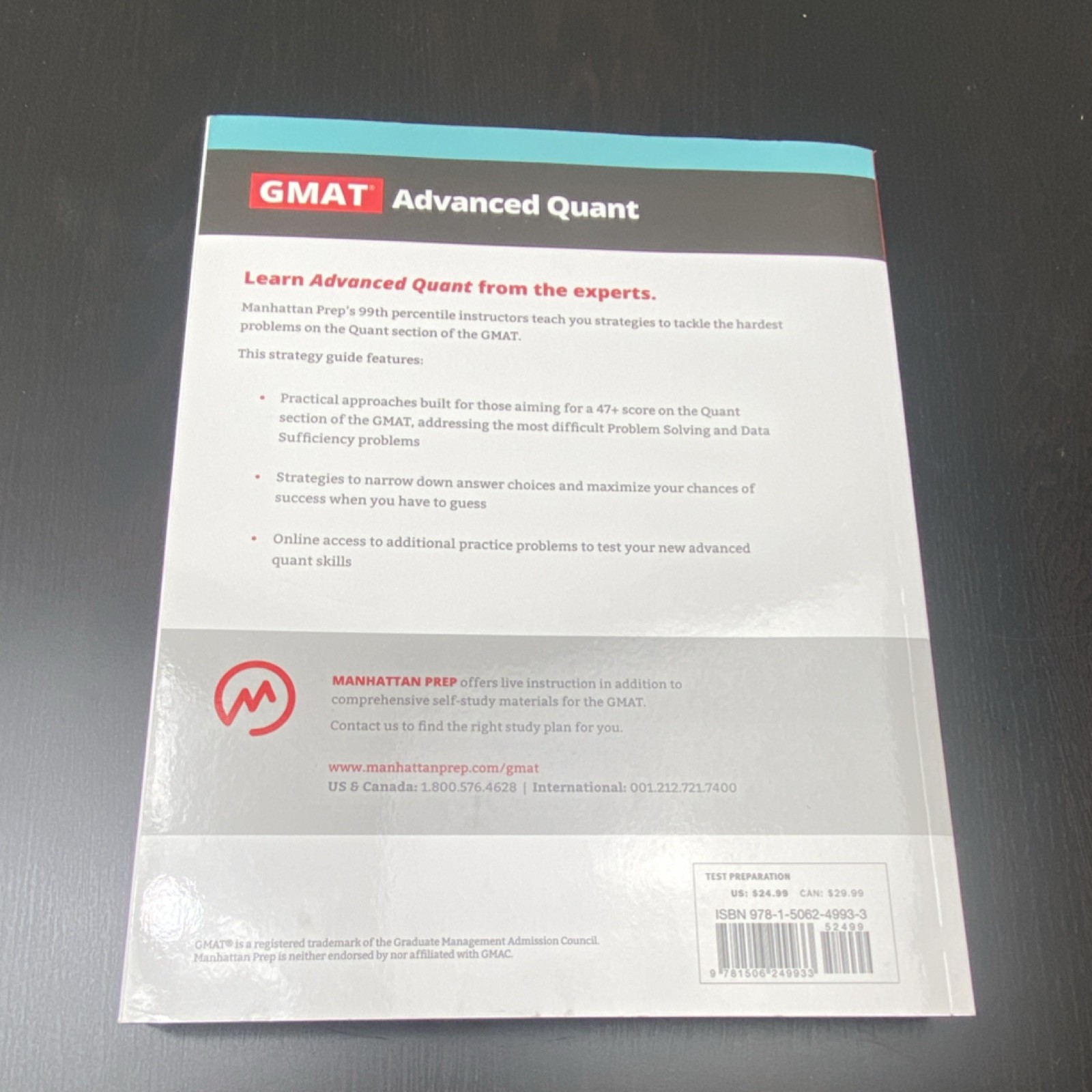 Manhattan Prep GMAT Advanced Quant Study Guide Advanced Level ISBN 978-1-5062-4…