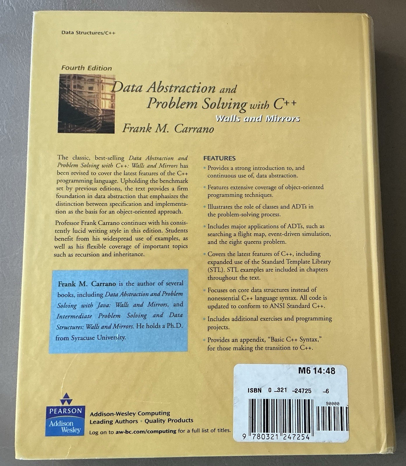 Data Abstraction and Problem Solving with C++ by Janet J. Prichard and Frank M.