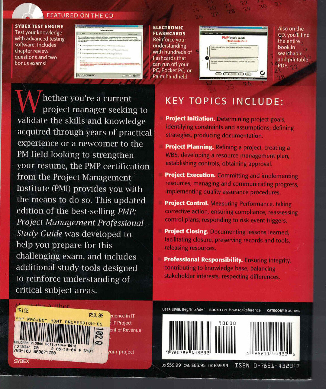 PMP Project Management Professional Study Guide-Heldman, 2nd Edition, Like New