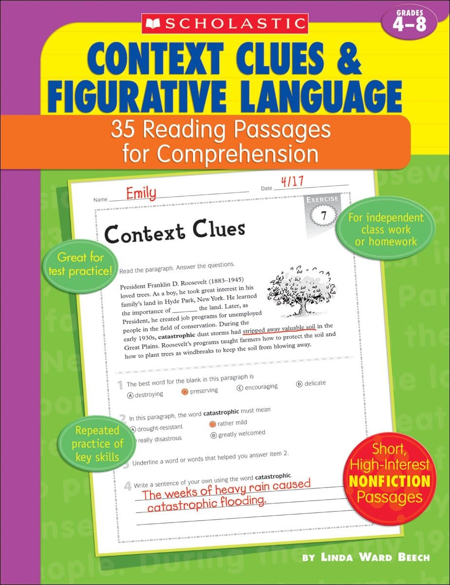 35 Reading Passages for Comprehension: Context Clues & Figurative Language: …