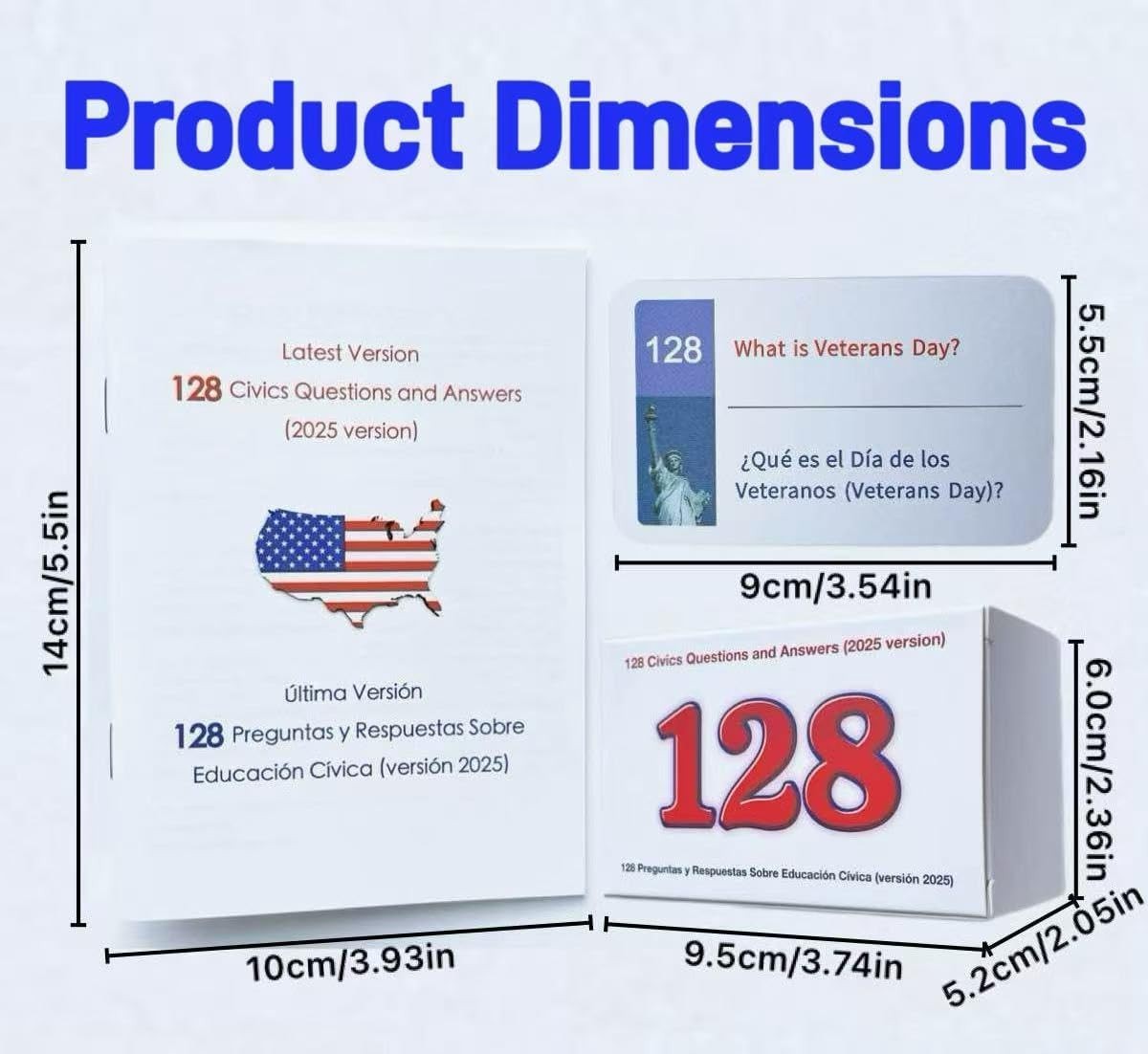 2026 Naturalization Study Guide – Bilingual Citizenship Flash Cards (128 Pieces)