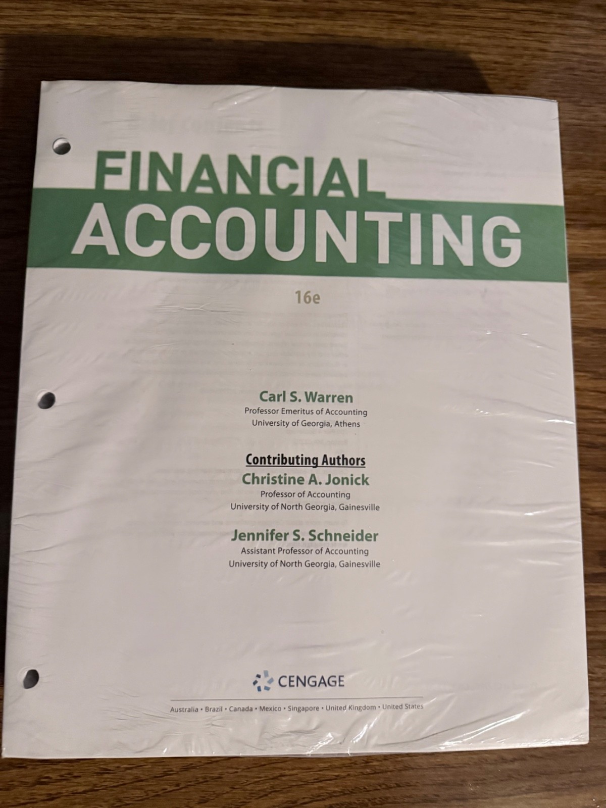 Financial Accounting 16e loose leaf copy of textbook