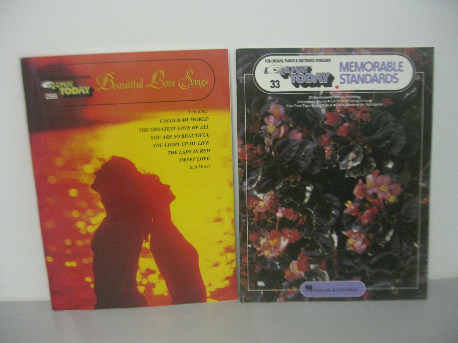 E-Z Play Beautiful Love Songs 298 & Memorable Standards 33 Music Books Set of 2