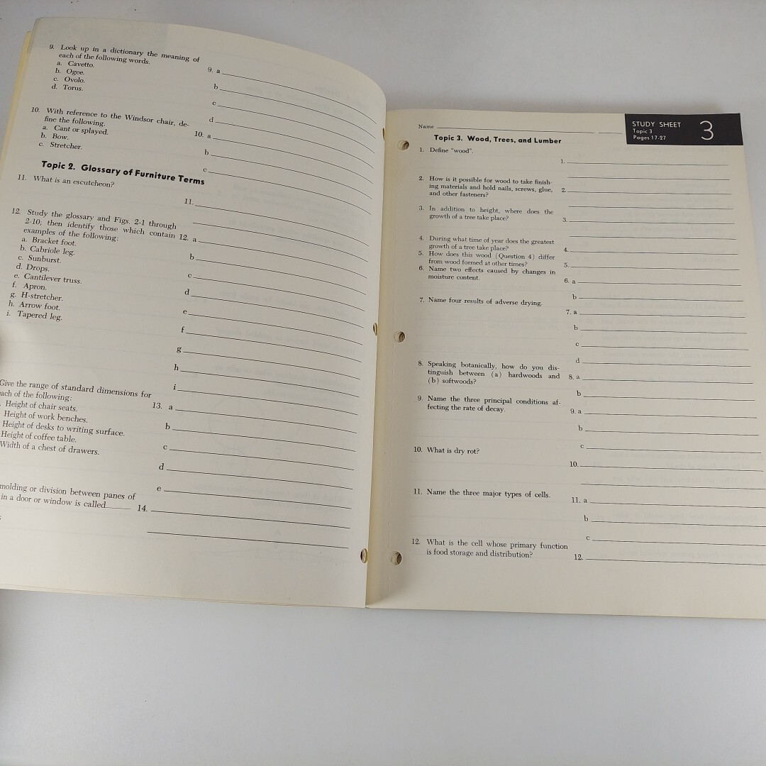Woodworking Technology Study Guide by Hammond Donnelly Harrod Rayner 1966