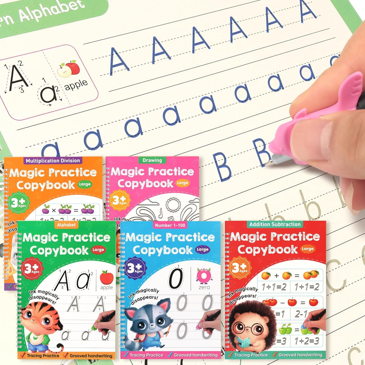 Magic Grooved Writing Practice Books, Grooved Handwriting Practice for Kids |