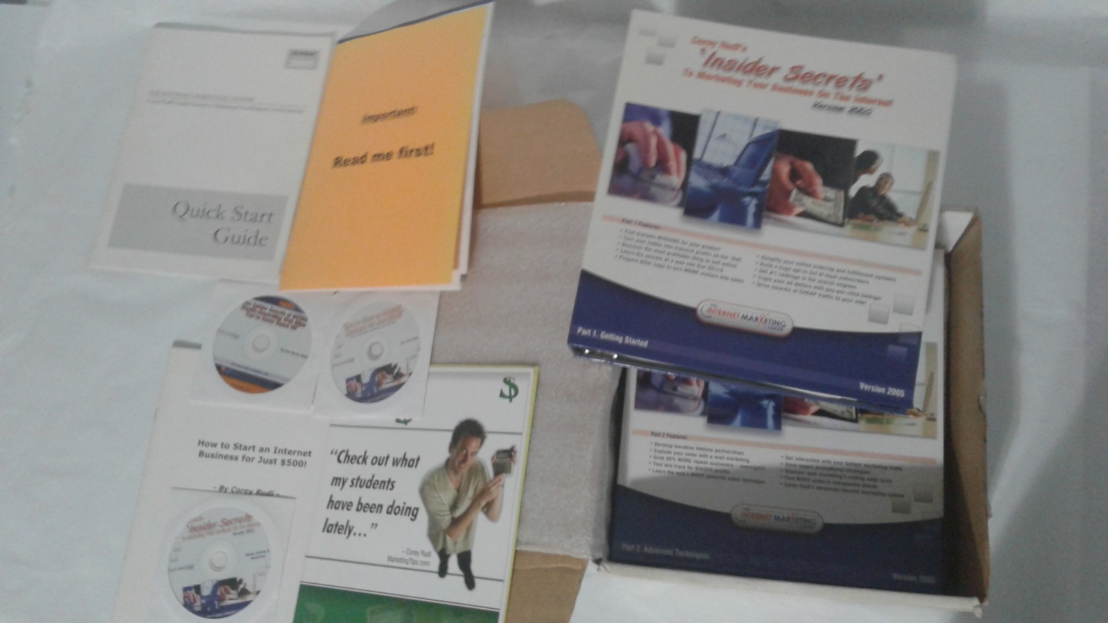INSIDER SECRETS By Corey Rudl Internet Marketing Course Binder Set with New CDs