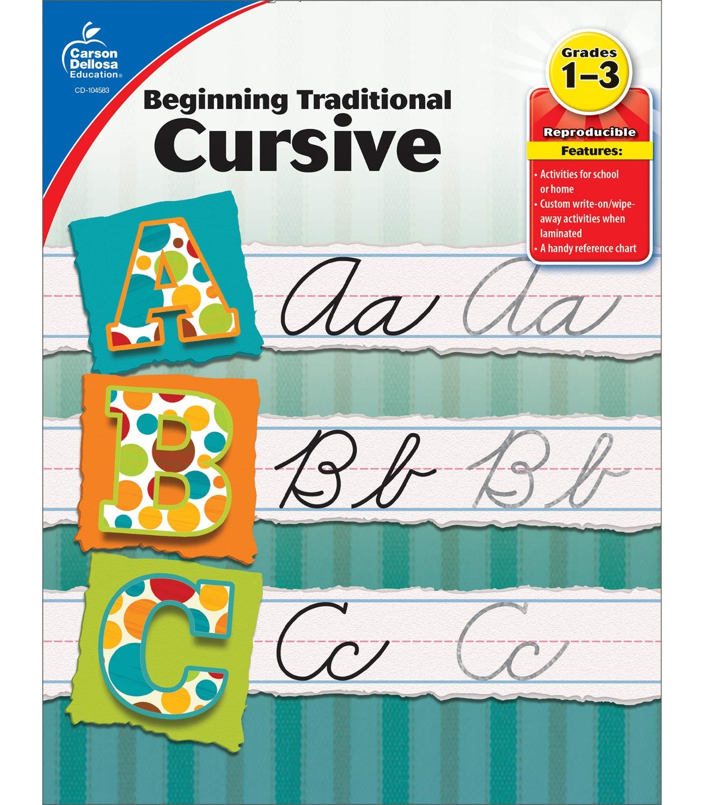 Cursive Handwriting Workbook for Grades 1-3 | Dry Erase Tracing Activities, Home
