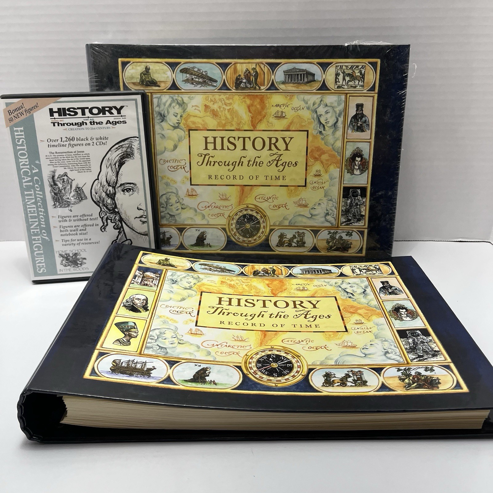 History Through the Ages Record of Time x2 + Timeline Figures On CDs NEW Amy Pak