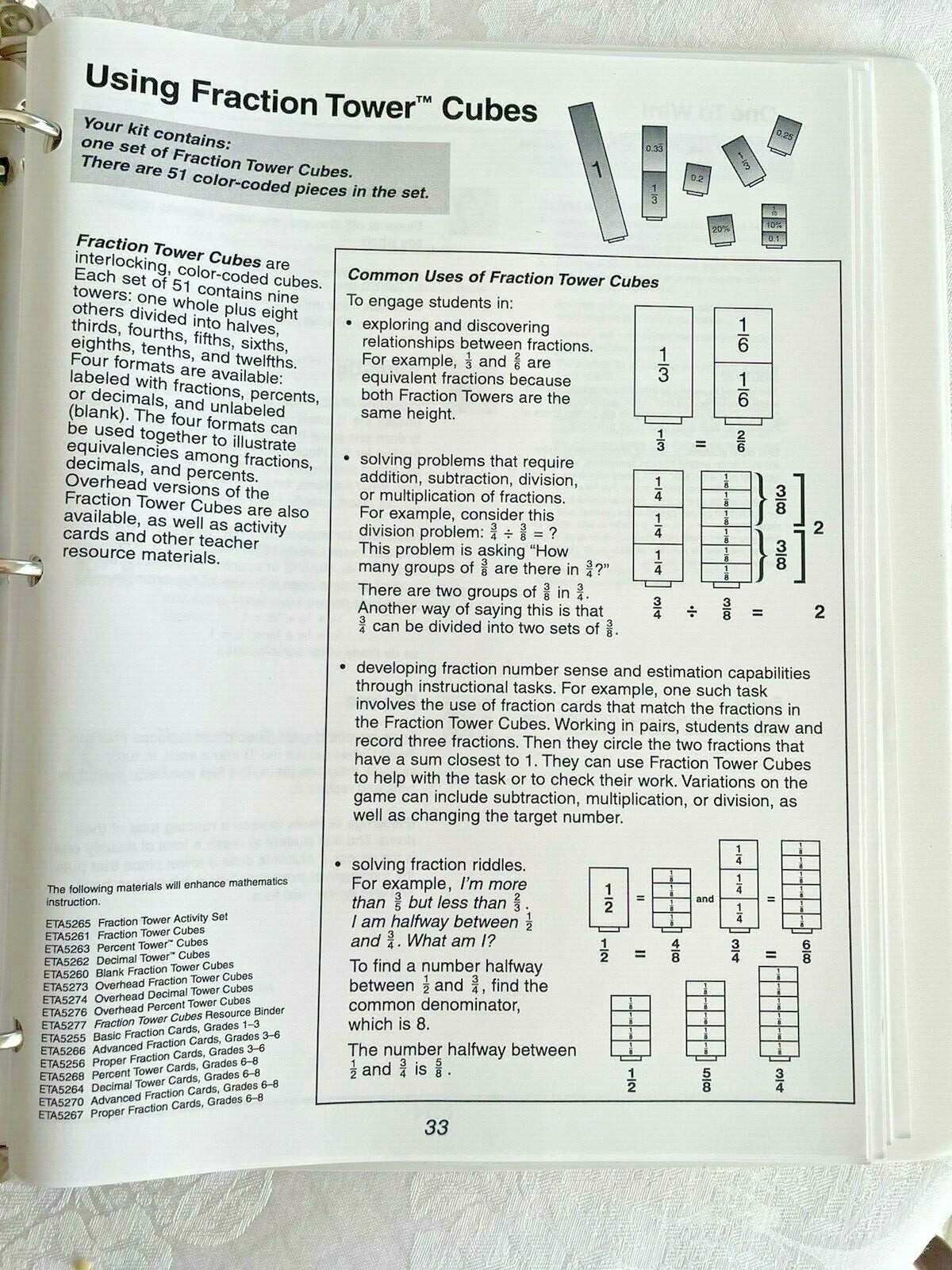 Using Mathematics Manipulatives, Grades K-6, Teacher Resource Manual