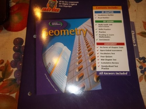 GEOMETRY, CHAPTER 1 RESOURCE MASTER By Mcgraw-hill – Hardcover *Mint Condition*