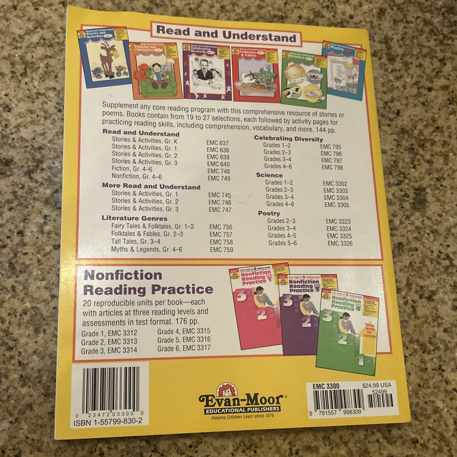 Grades 1-3 Evan-Moor. Authentic Reading Practice. Great Shape!!