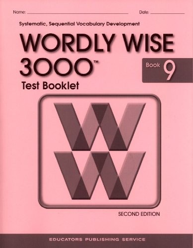 WORDLY WISE 3000: TEST BOOKLET, BOOK 9 By School Inc. Specialty *Mint Condition*