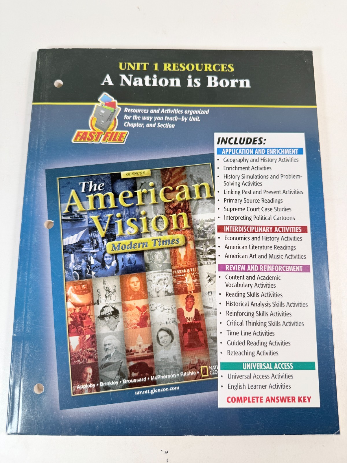 The American Vision Modern Times # 1 Resource A Nation is Born 2005 0078730929