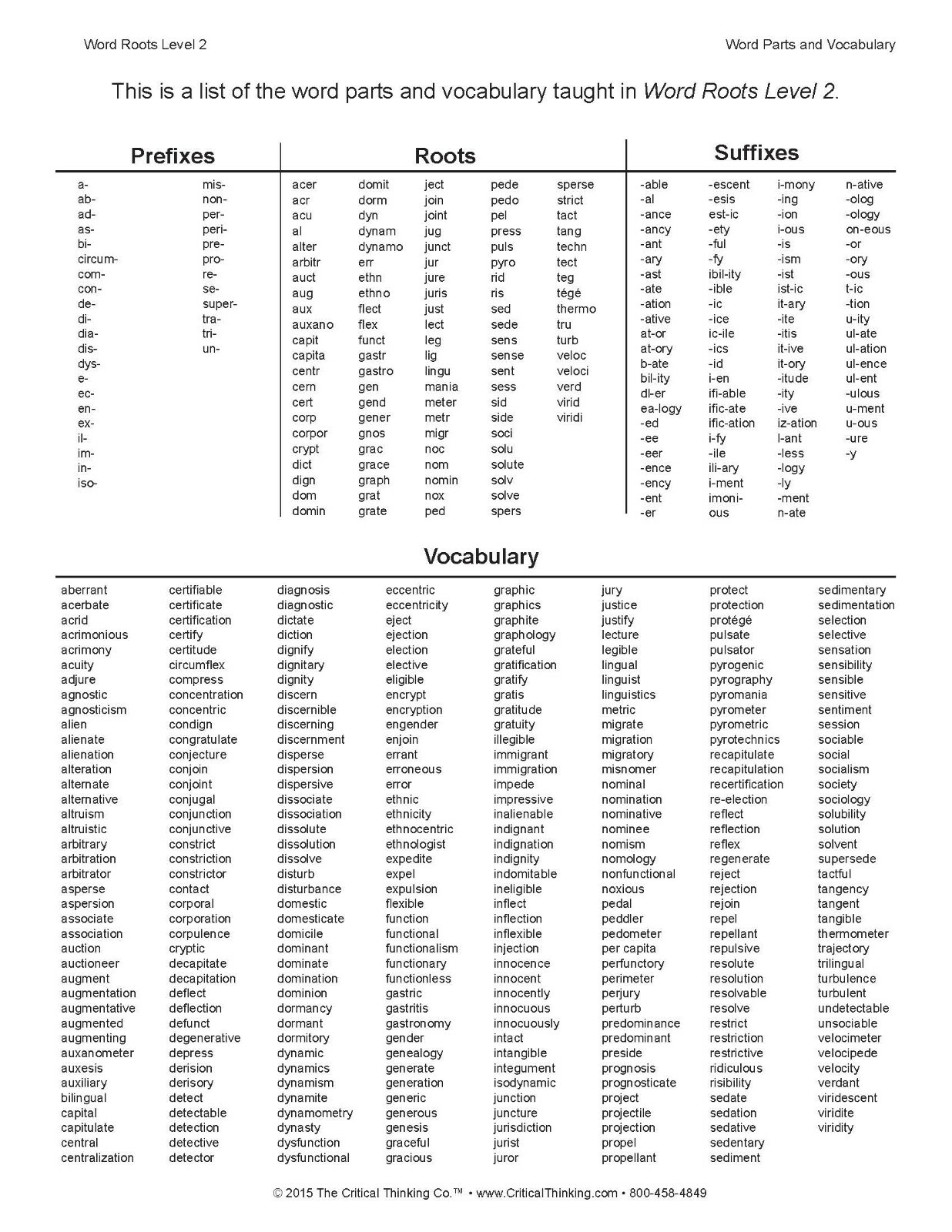 Word Roots Level 2, Building Blocks for Better Spelling & Vocabulary (Grades 5+)