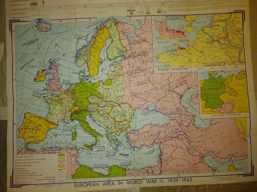 Map: Our America Backgrounds and Development: European Area in World War II