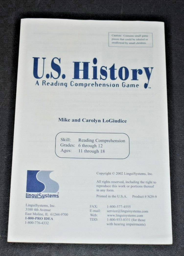 LinguiSystems Basic Reading Comprehension Kit US History-Homeschool