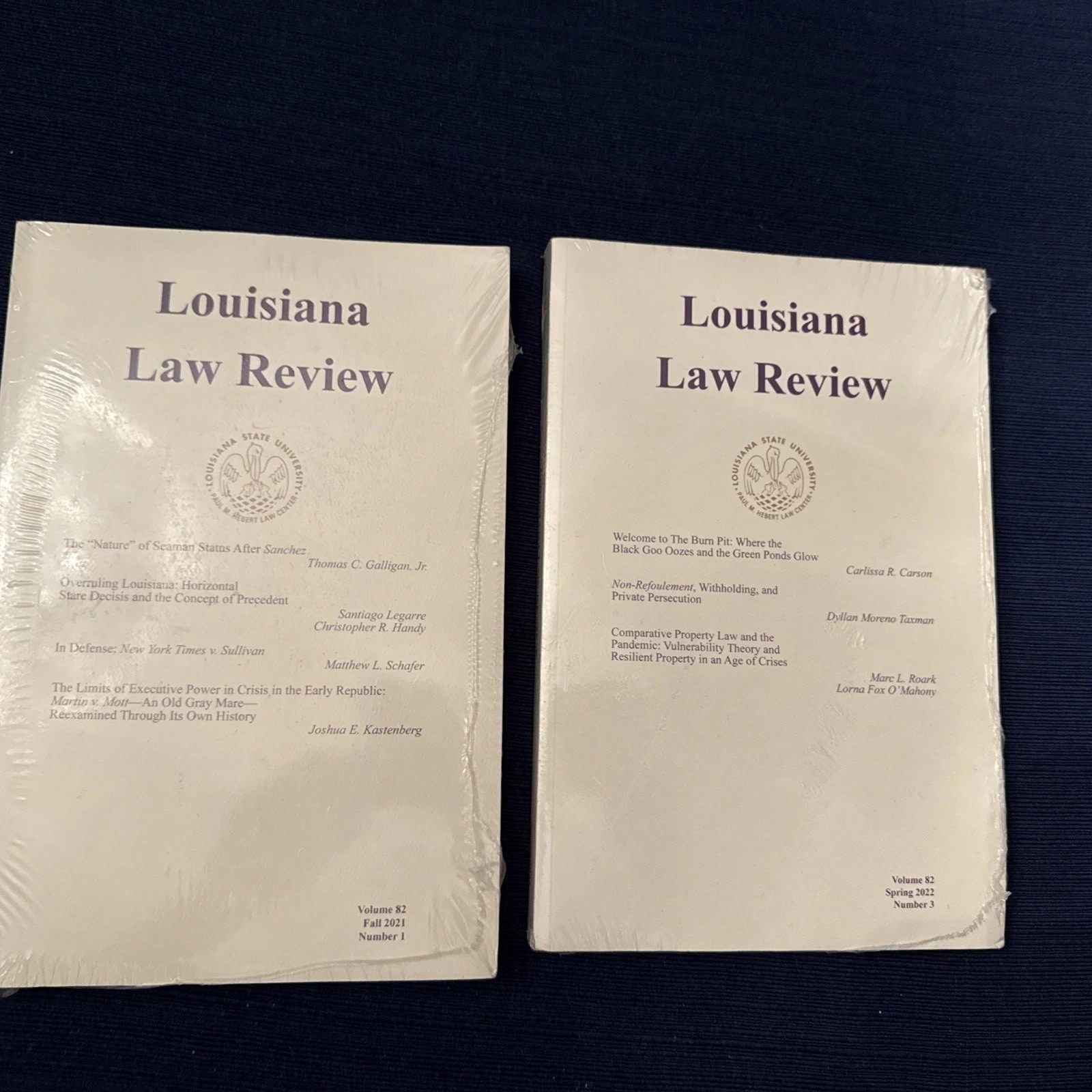 Louisiana Law Review Volume 82 Fall 2021 #1 and Volume 82 Spring 2022 #3 PB