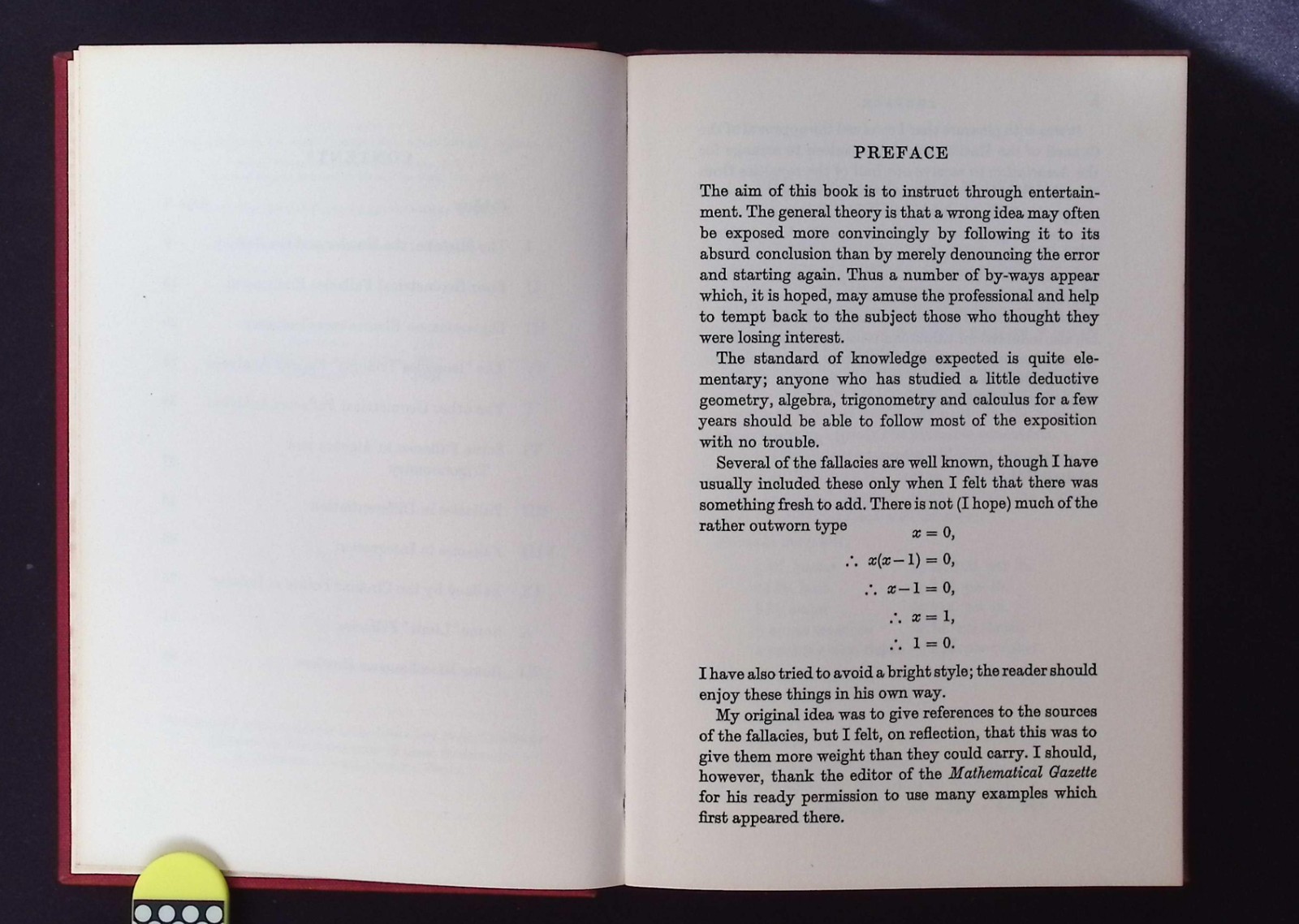 Fallacies in Mathematics by E. A. Maxwell, 1969 Cambridge University Press, HB