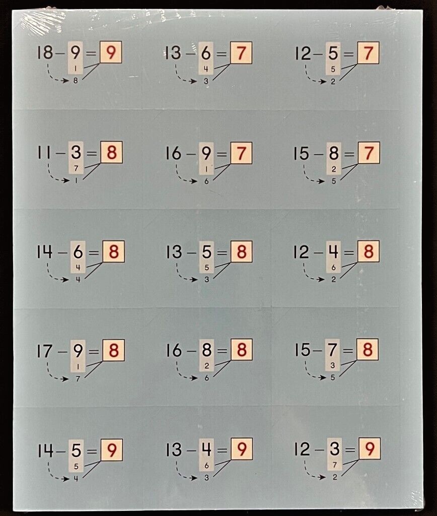 2nd Grade – MATH CARDBOARDS CLASS SET – Addition & Subtraction (30/pkg) (4 pkgs)