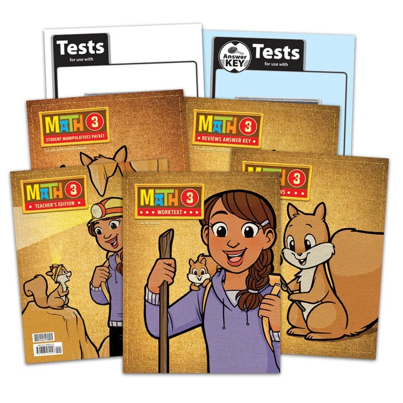 BJU Bob Jones 3rd grade MATH 3 Student Worktext Teacher Edition COMPLETE SET