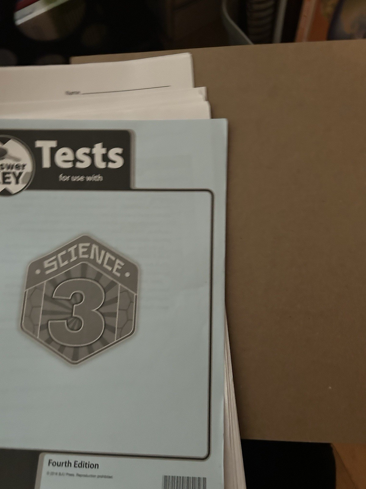 Answer Key Tests for use with Science 3 (Fourth Edition) BJU Press
