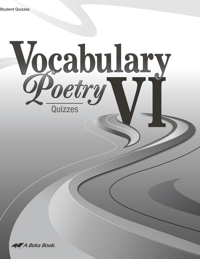 Abeka Vocabulary, Poetry VI Quiz Book Fifth Edition – 12th Grade