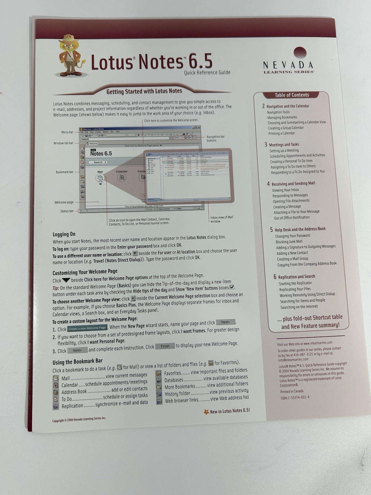 Lotus Notes 6.5 Quick Guide Card