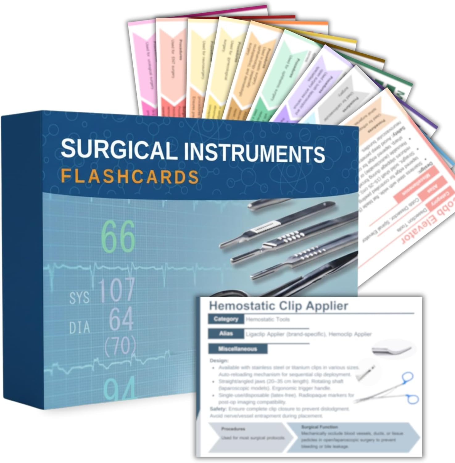 Surgical Instruments Flashcards | Color-Coded Tech Cards for 10 Specialties | St