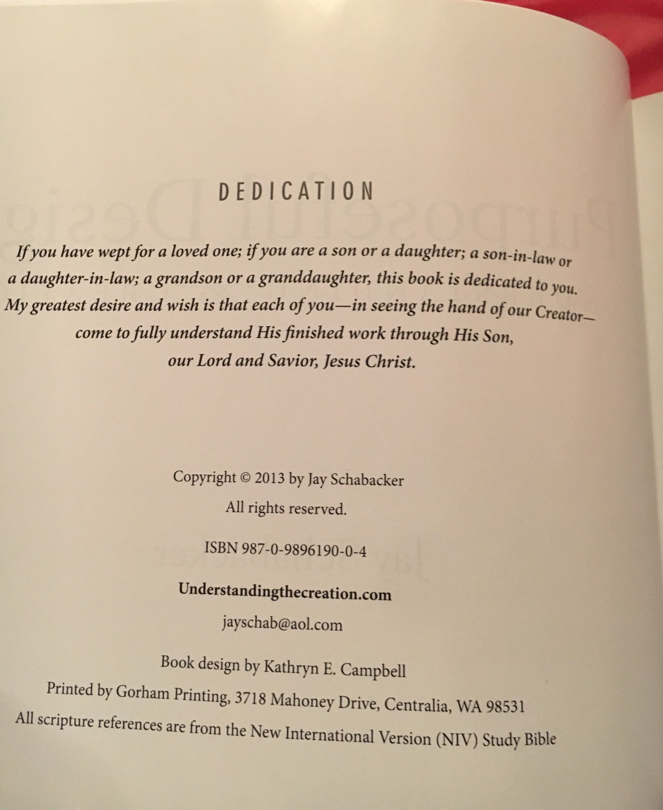 Purposeful Design – Understanding The Creation! 1st Ed. Signed By The Author!