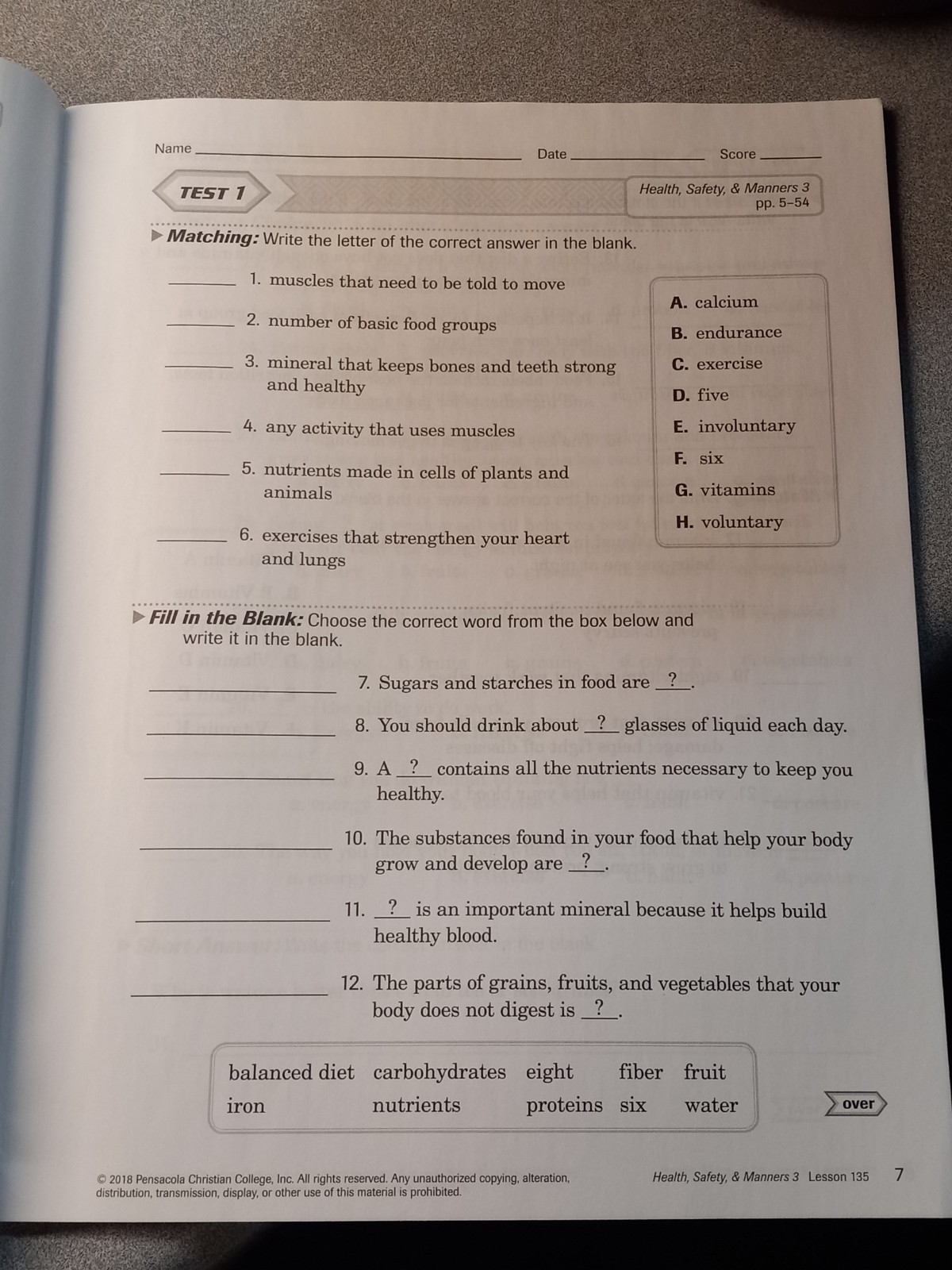A Beka Book Homeschool Elementary 3rd Grade Health, Safety, & Manners 3 Revised