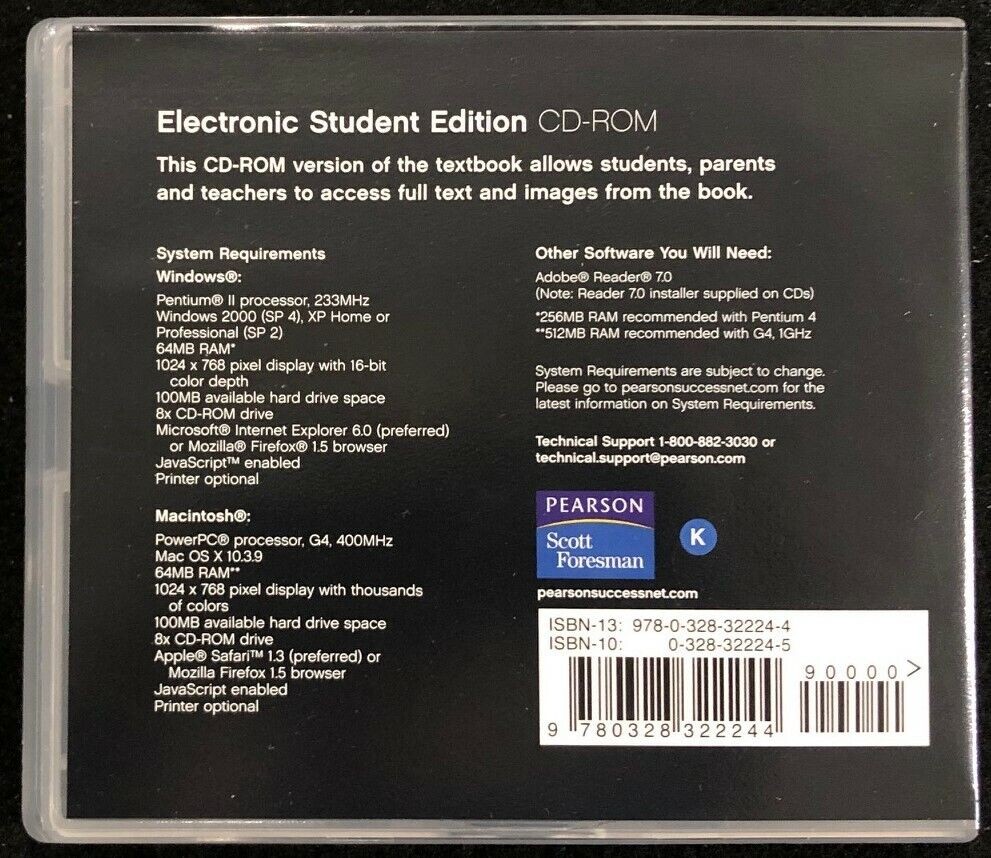 Kindergarten enVision ELECTRONIC STUDENT EDITION CD-ROM – Hard Case (2009)
