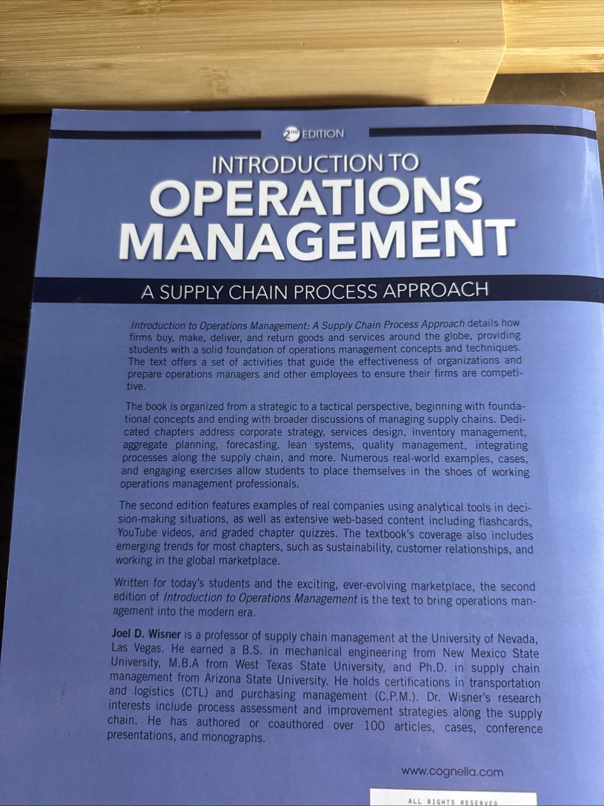 Introduction to Operations Management – A Supply Chain Approach (2nd Edition)