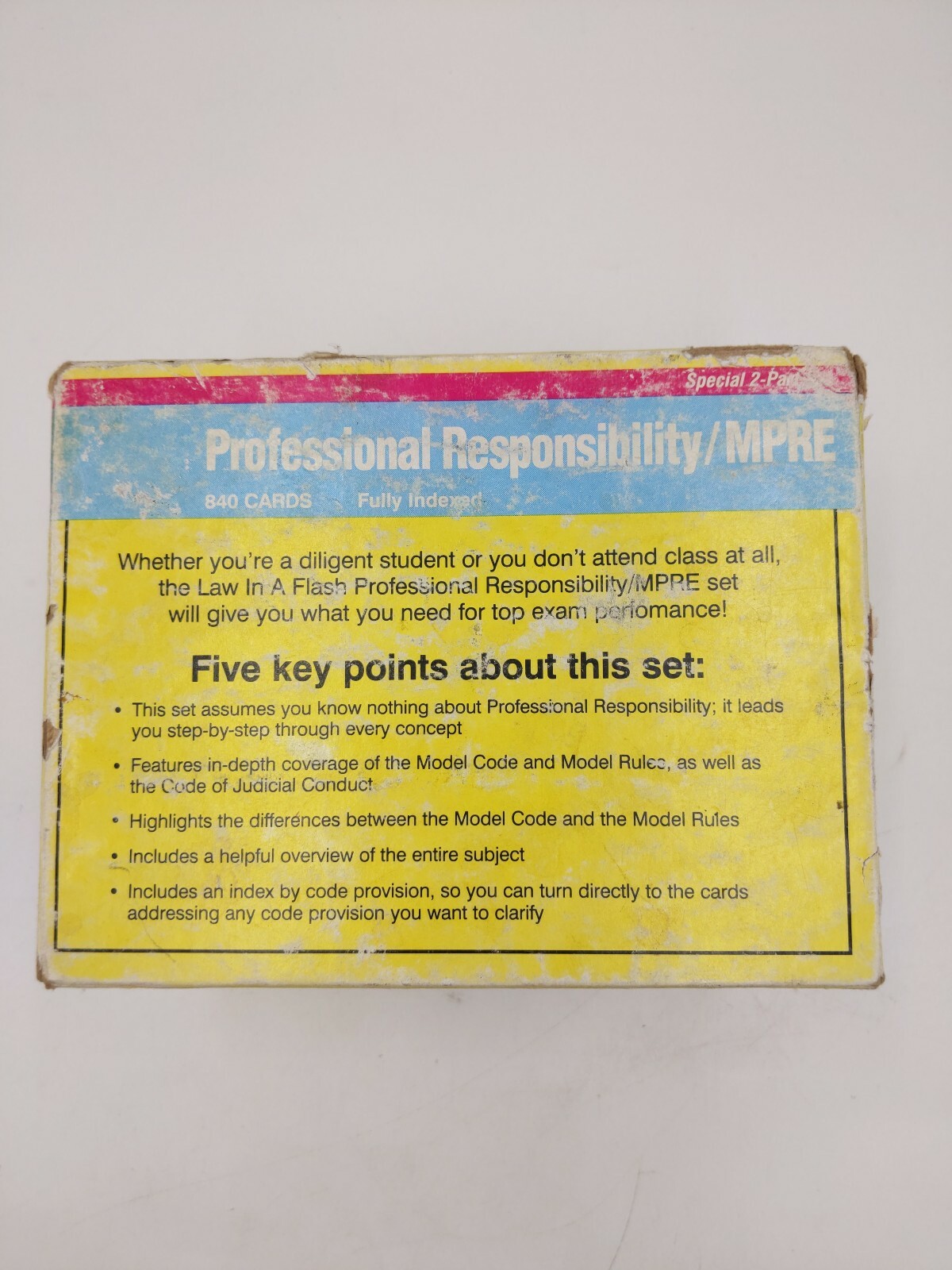 Law in a Flash Professional Responsibility / MPRE 2-Part Set 840 Cards 1990 Vtg
