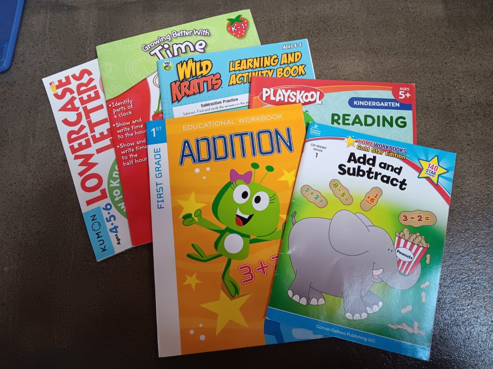 Lot Of 6 Various Childrens Workbooks Kindergarten, 1st Grade