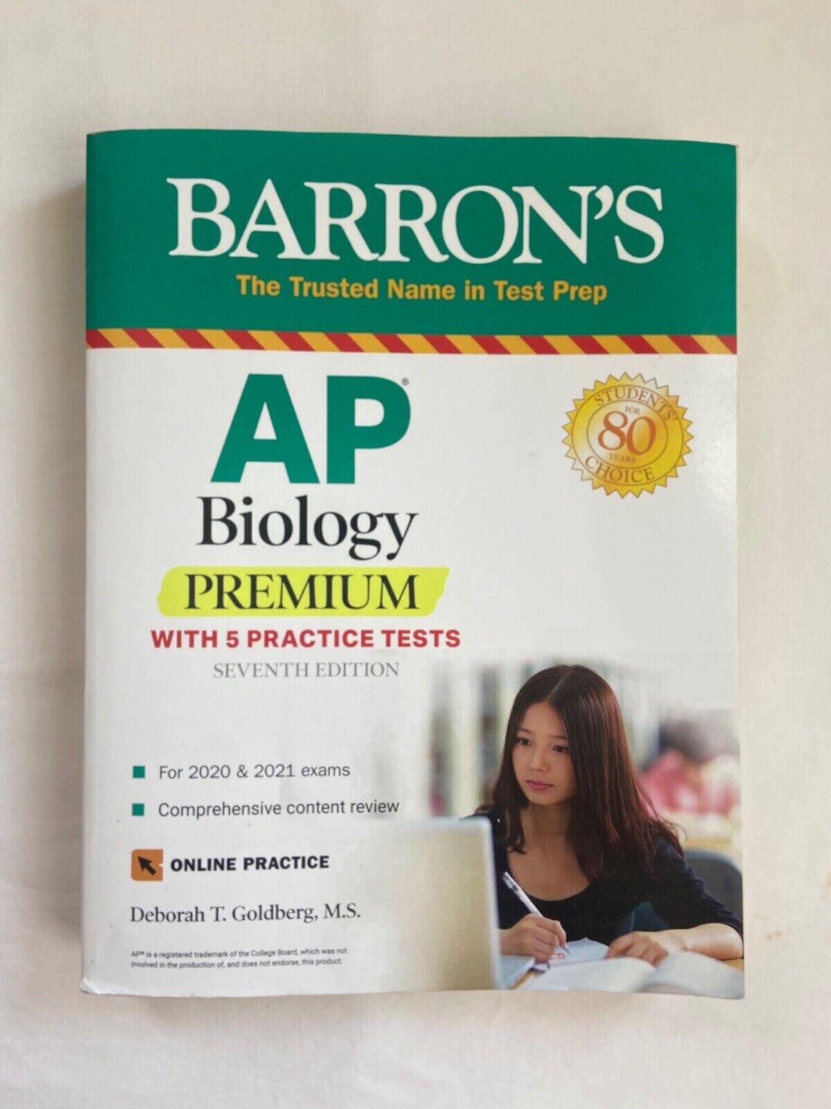 Barrons AP Biology Seventh Edition Review Book | 5 Practice Tests | Like New
