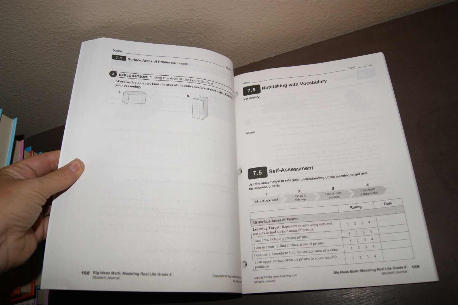 Big Ideas Math Modeling Real Life Student Journal Grade 6 NEW Larson & Boswell