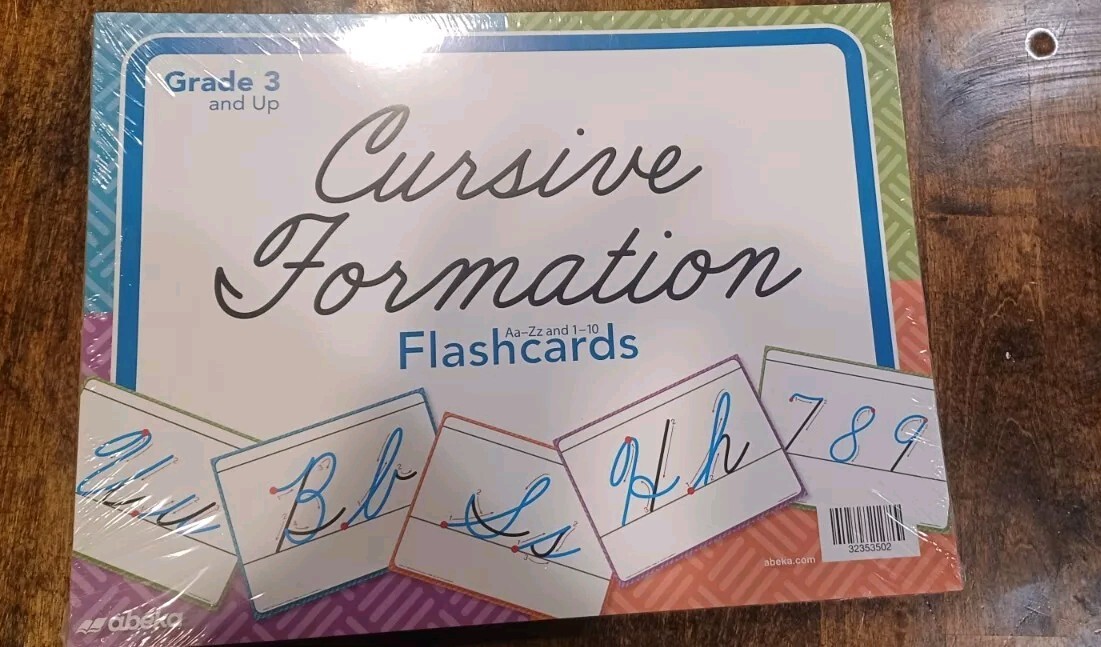 Abeka Grade 3 And Up Cursive Formation Flashcards 17A